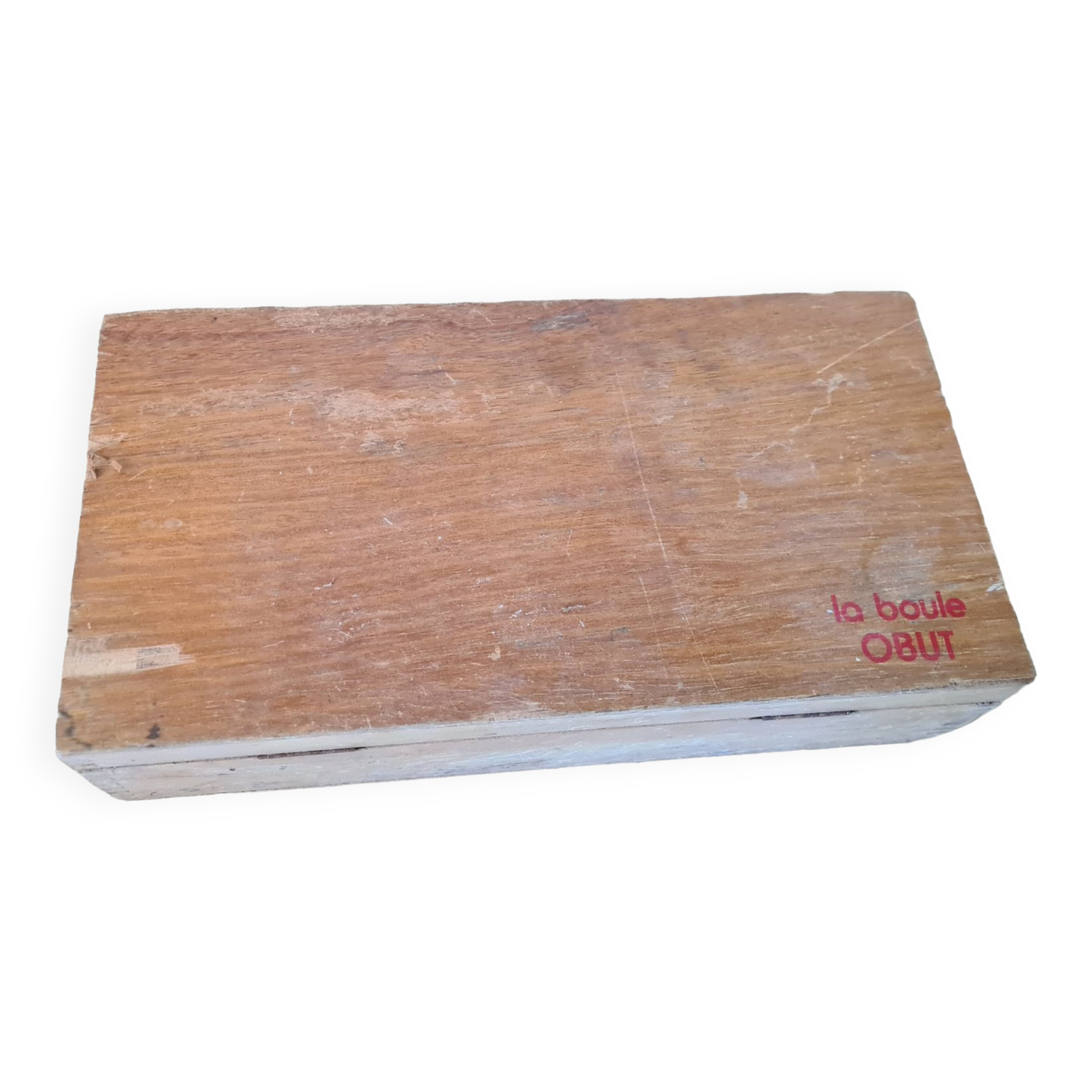 Old obut balls with original wooden box