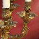 Lustre ancien en laiton doré massif style Louis XV rocaille à 8 feux – années 50 70