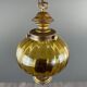 Pair of vintage amber blown glass lantern pendant lights, 20th century