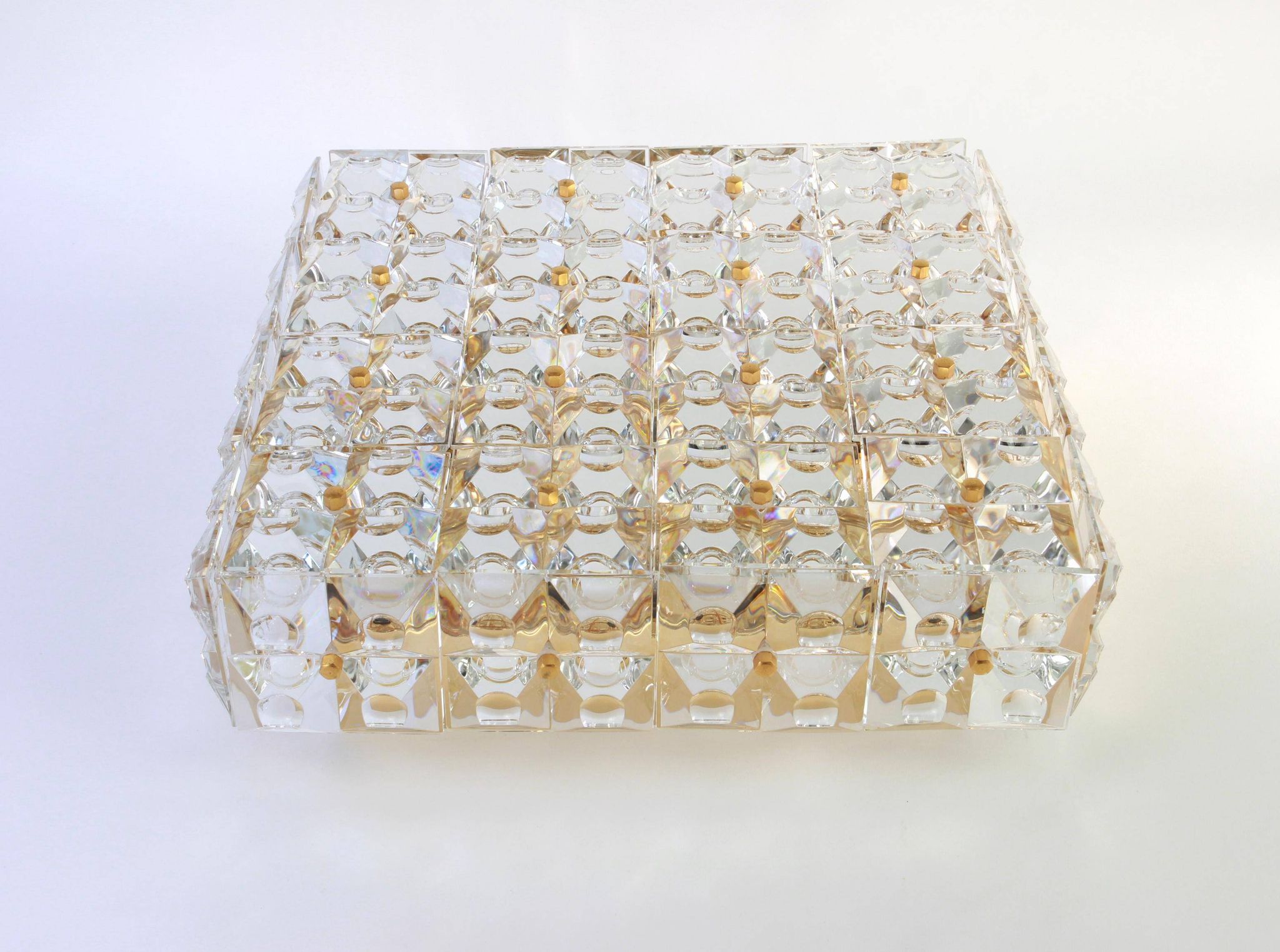 Large faceted crystal ceiling light by Kinkeldey, Germany, 1970s.