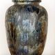Large Art Deco vase, in glazed and iridescent blue stoneware, by Roger Guérin 1930.