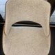 wooden chair with ecru velvet fabric