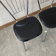Pair of metal chairs - faux leather