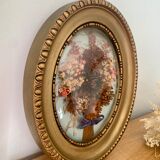 Frame vintage dried flowers