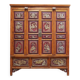Armoire de mariage chinoise ancienne en orme sculpté et laqué – École de Ni