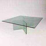 Table Basse Postmoderne en Verre, 1980s