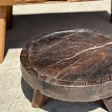 table basse en teck blond quadripode