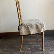 Chair in gilded wood and linen Napoleon III