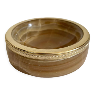 Round onyx ashtray made in vintage Italy