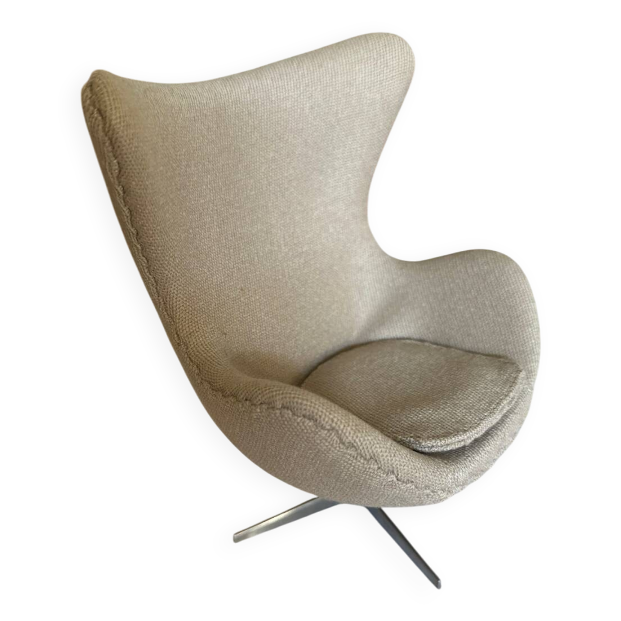 Miniature Egg chair Fritz Hansen design Arne Jacobsen Beige fabric Hau