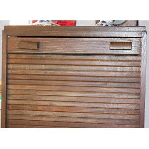 Vintage wooden roller shutter cabinets