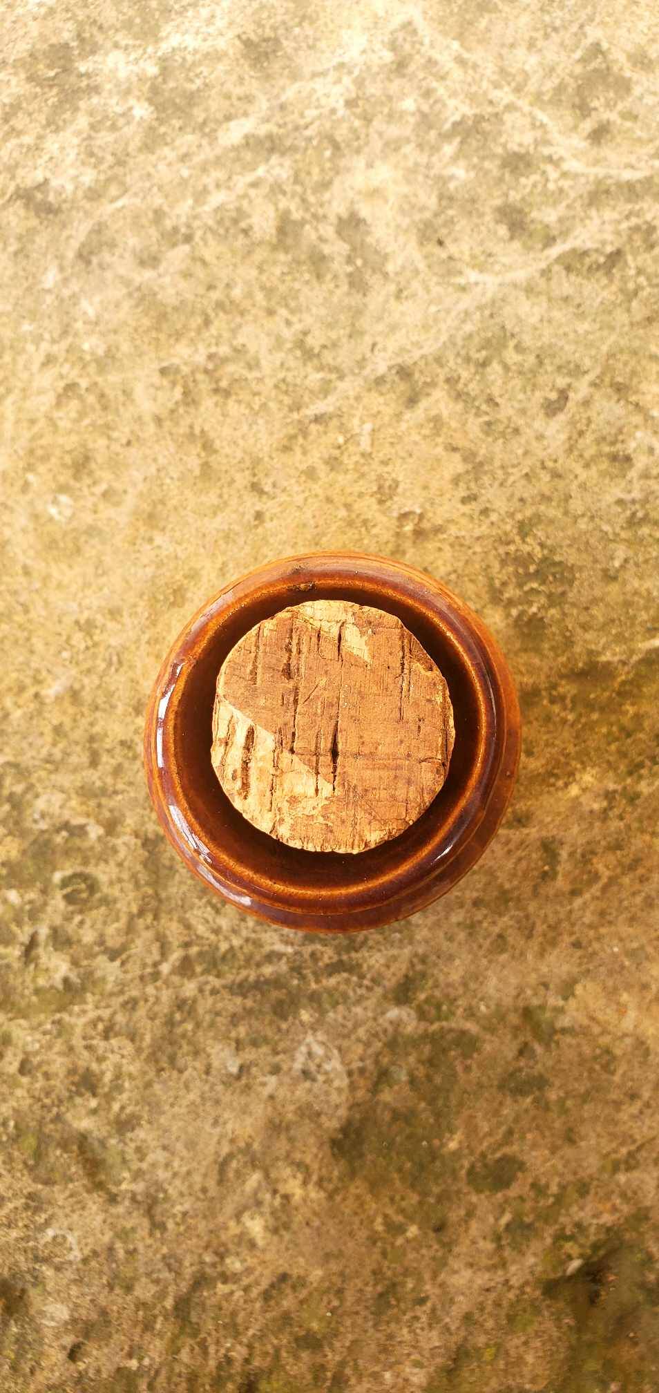 Set of 3 two-tone stoneware pots