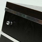 Pair Chest of Drawers in Ebonized Wood with Aluminium Accents 1980s