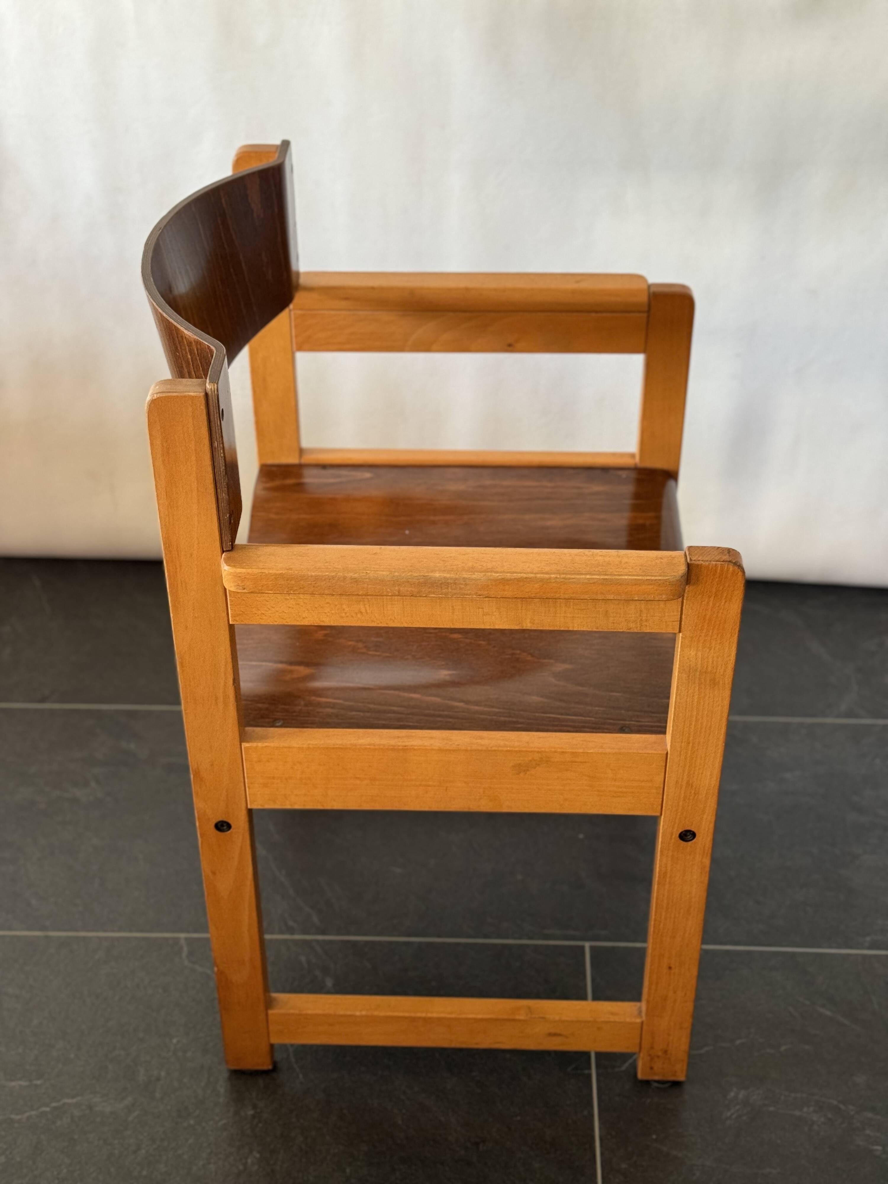 Chaise vintage en bois courbé Schell