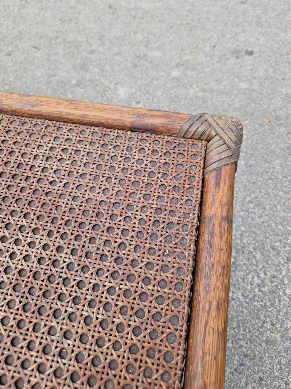 Vintage rattan bedside table