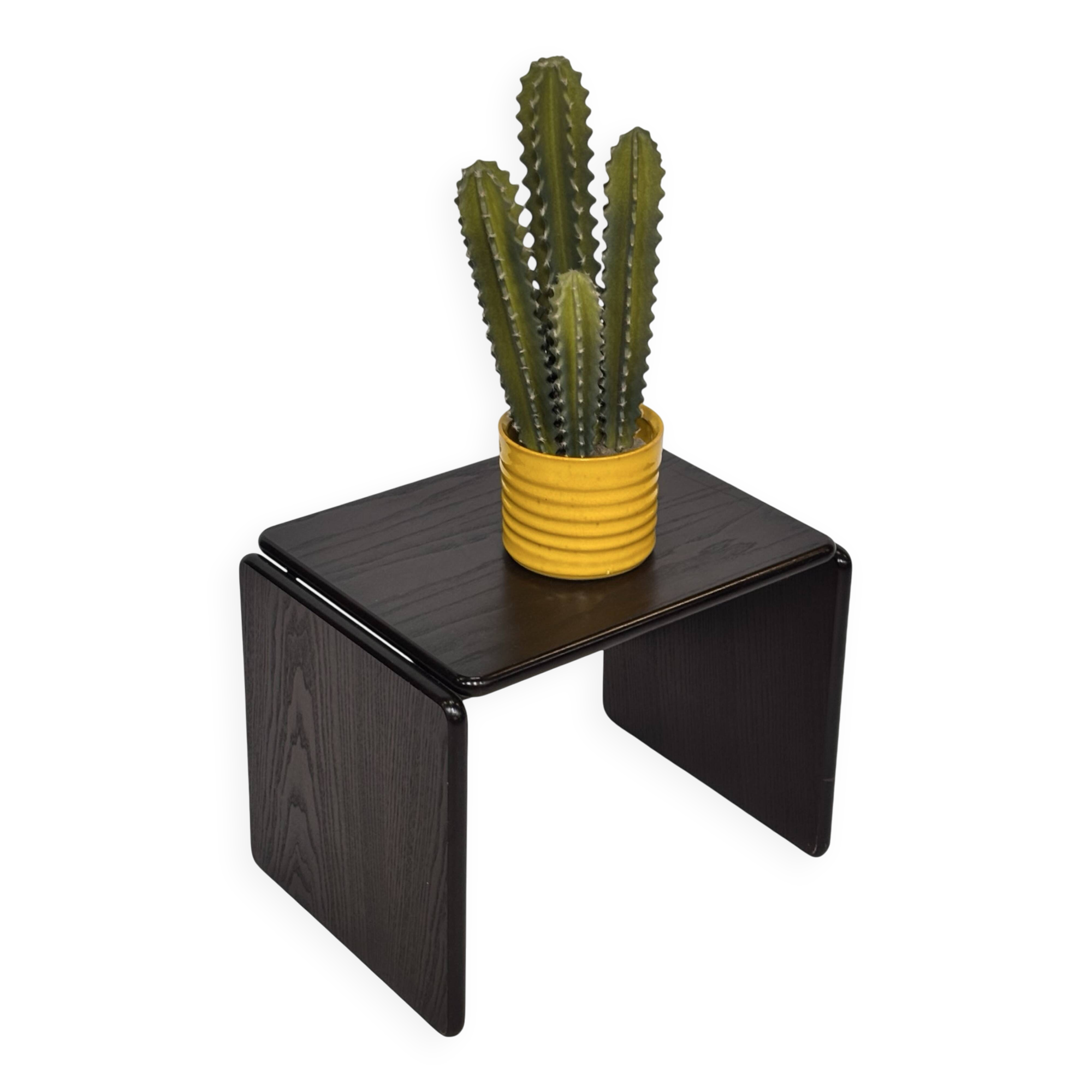 Vintage Italian side table made of ebonized wood 70's design