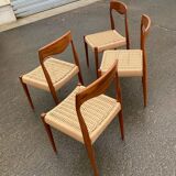 Four Scandinavian-style chairs from the 1970s.