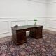 Classic English Desk Green Leather Inlay