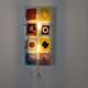 IKEA Gyllen wall lamp in decorated glass, Scandinavian design.