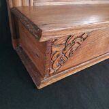 Old mirror with wooden drawer to hang art deco
