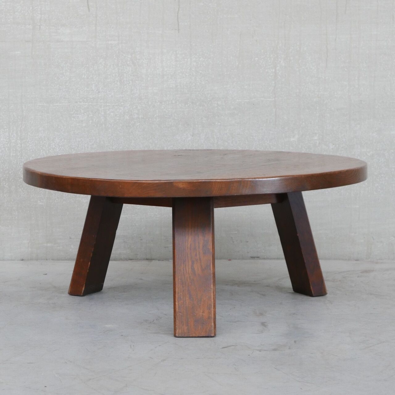 Brutalist mid-century dutch oak coffee table