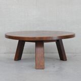 Brutalist mid-century dutch oak coffee table