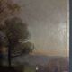 Painting oil on cardboard landscape