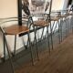 set of 5 stool year 80 in wood and metal