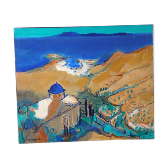 Oil on canvas Tinos monastery cyclades