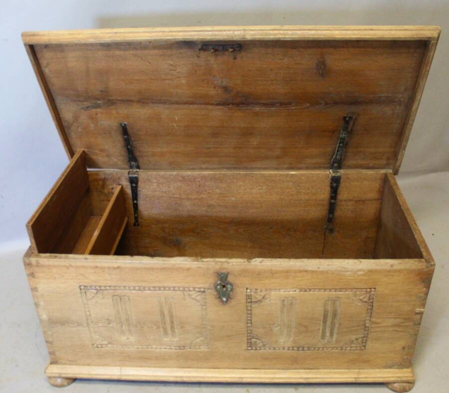 19th-century oak chest