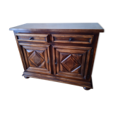 Low walnut sideboard Louis XIII style