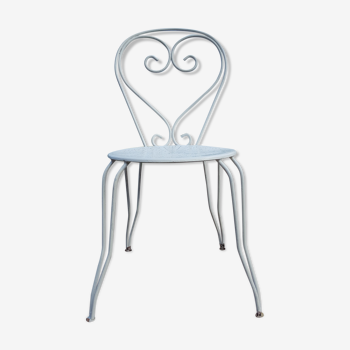 White wrought iron garden chair