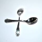 Ercuis set of 2 moka teaspoons Trianon in silver-plated metal with crossed ribbon 11 cm