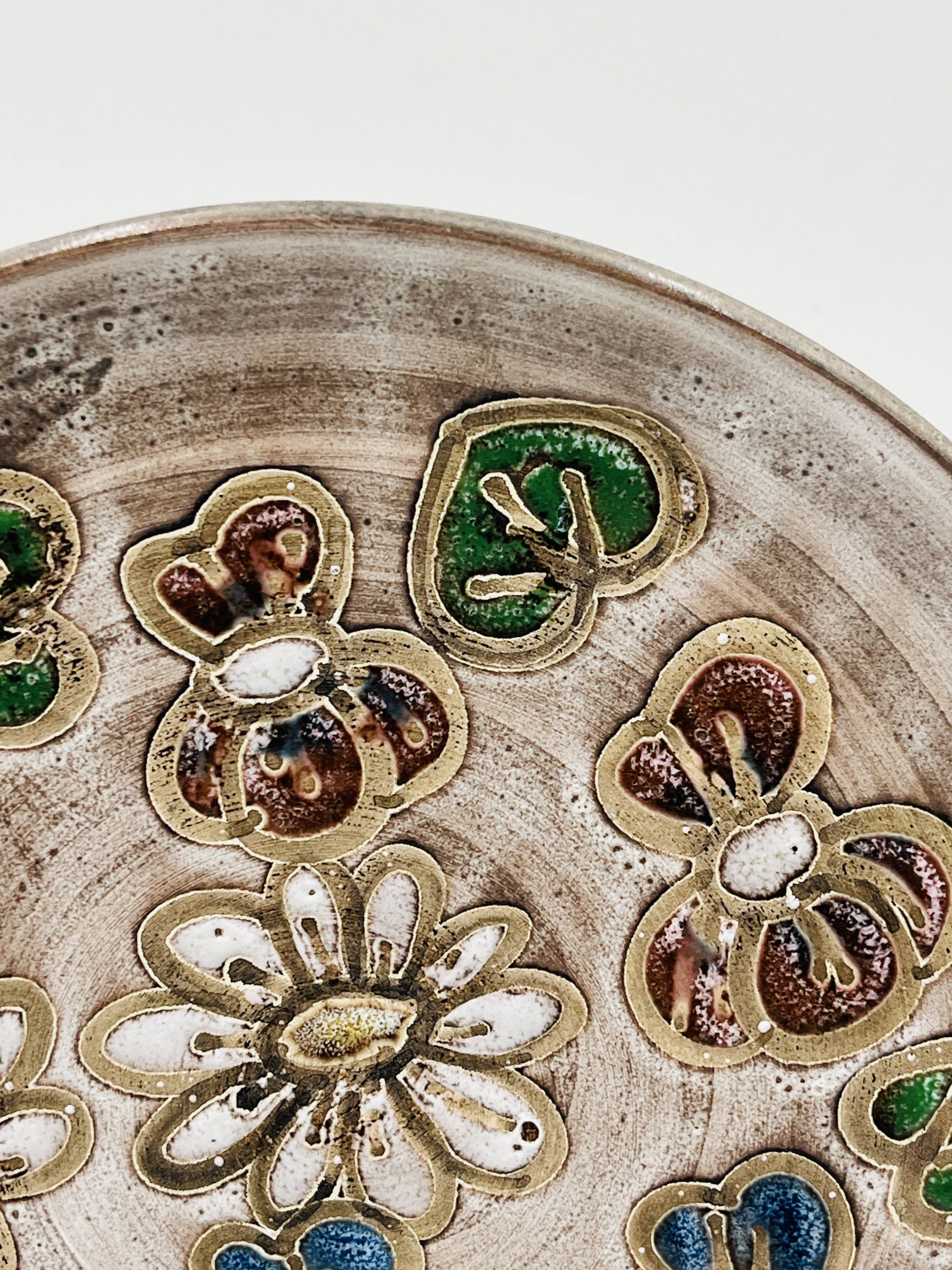 Vintage Decorative Plate Ceramic Vallauris Signed Lolo