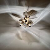 Large Floral Hollywood Regency Flush Lamp by Willy Daro for Massive