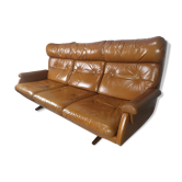 Canapé cuir fauve scandinave