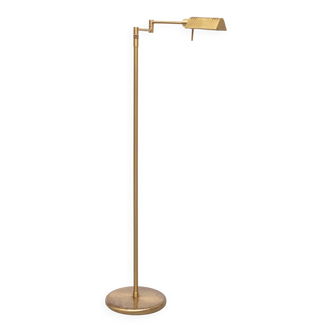 Brass Swing Arm Library floor lamp Holtkoetter Germany 1980s