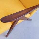 Mid Century Easy Chair Model B 310 Var in Yellow Tweed