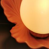 Ceramic shell lamp and opaline bead, saint-jacques, france, 1980