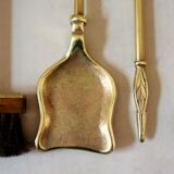 Servant, accessories fireplace, marked chiseled bronze and brass, 5 pieces