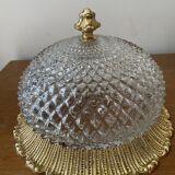 Antique diamond point glass ceiling light