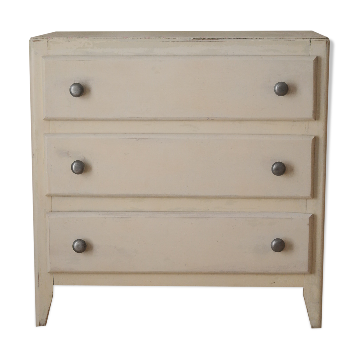 Commode art déco blanche patinée