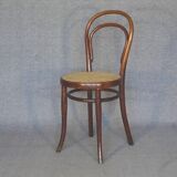 5 "half" bistro chairs, mismatched, 1910 to 1930 - Caned (4 Thonet)
