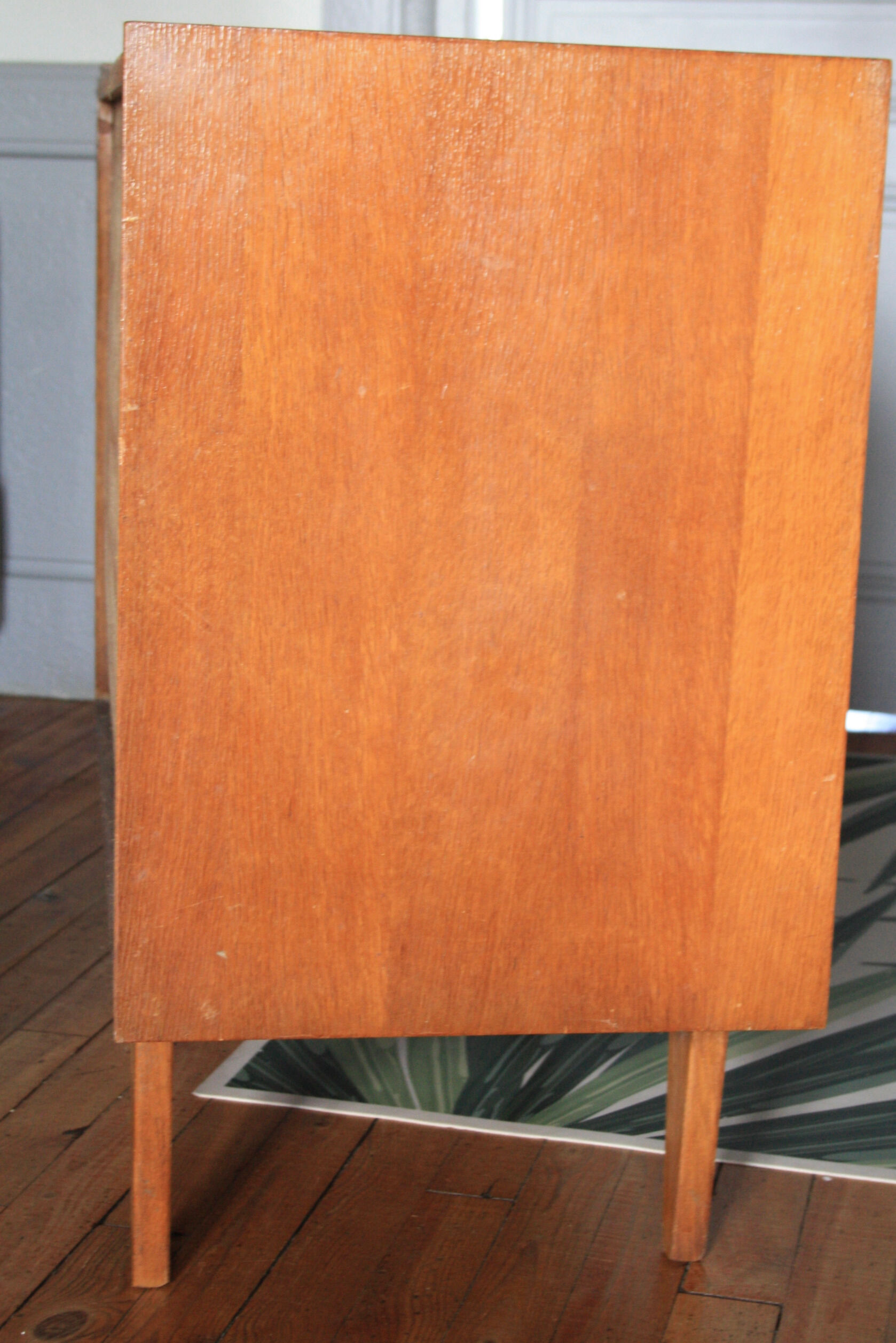 Vintage rattan wood chest of drawers