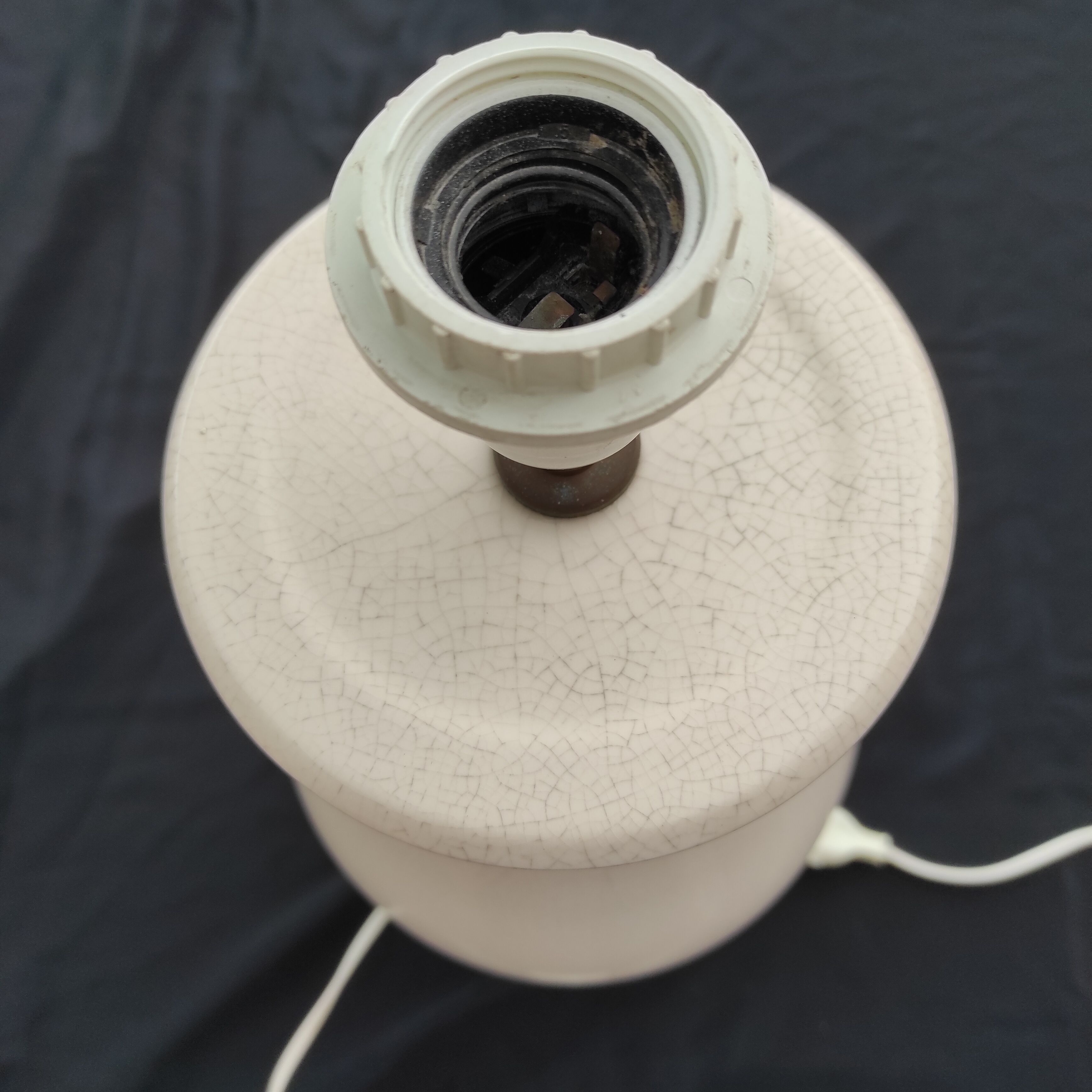 Vintage Kostka table lamp in cracked ceramic without lampshade, France 1960-1970