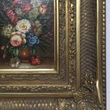 Oil on panel in the center of a frame
