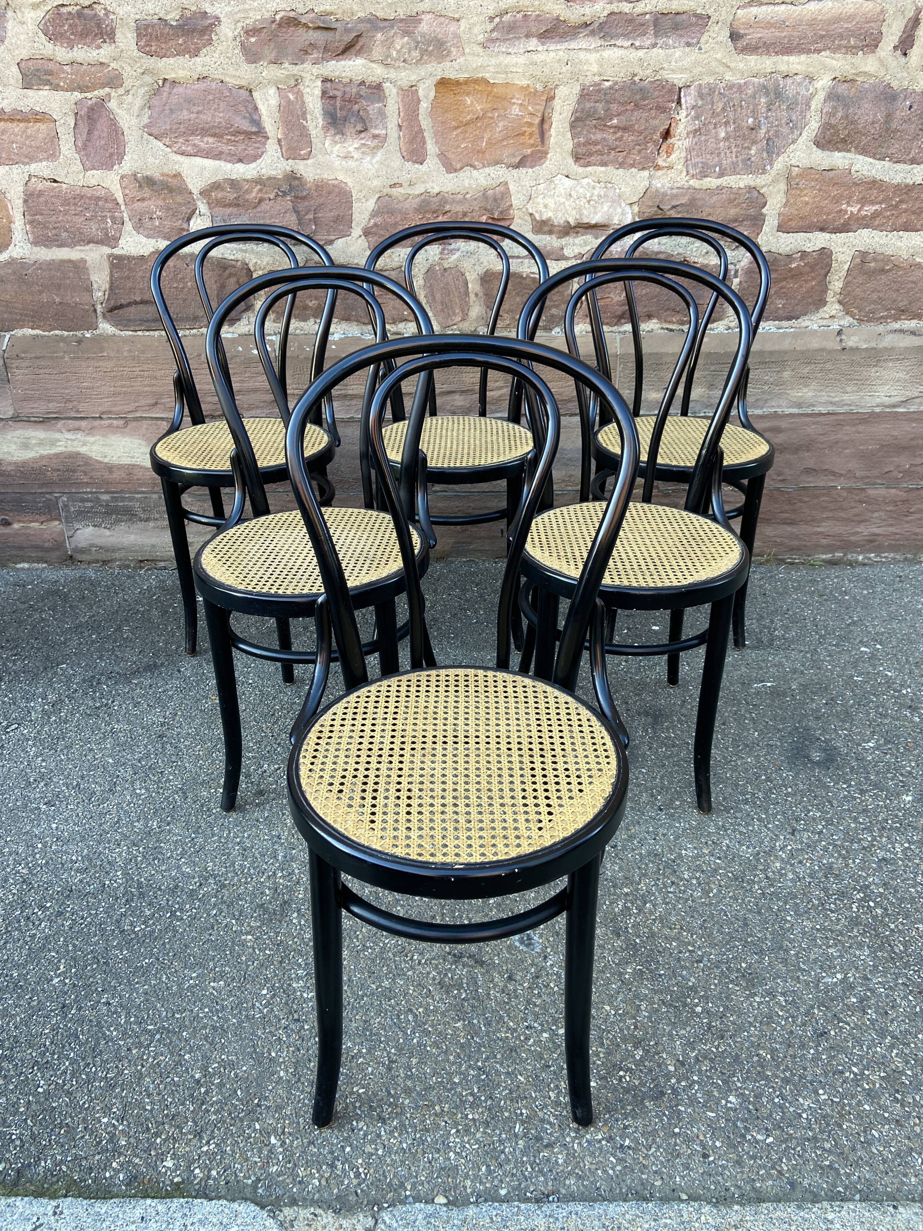 6 bentwood bistro chairs Fischel Thonet Style Nr 1980s