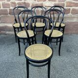 6 chaises bistrot bois courbé Style Fischel Thonet Nr  1980s