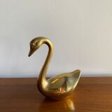 Duo of ancient brass swans