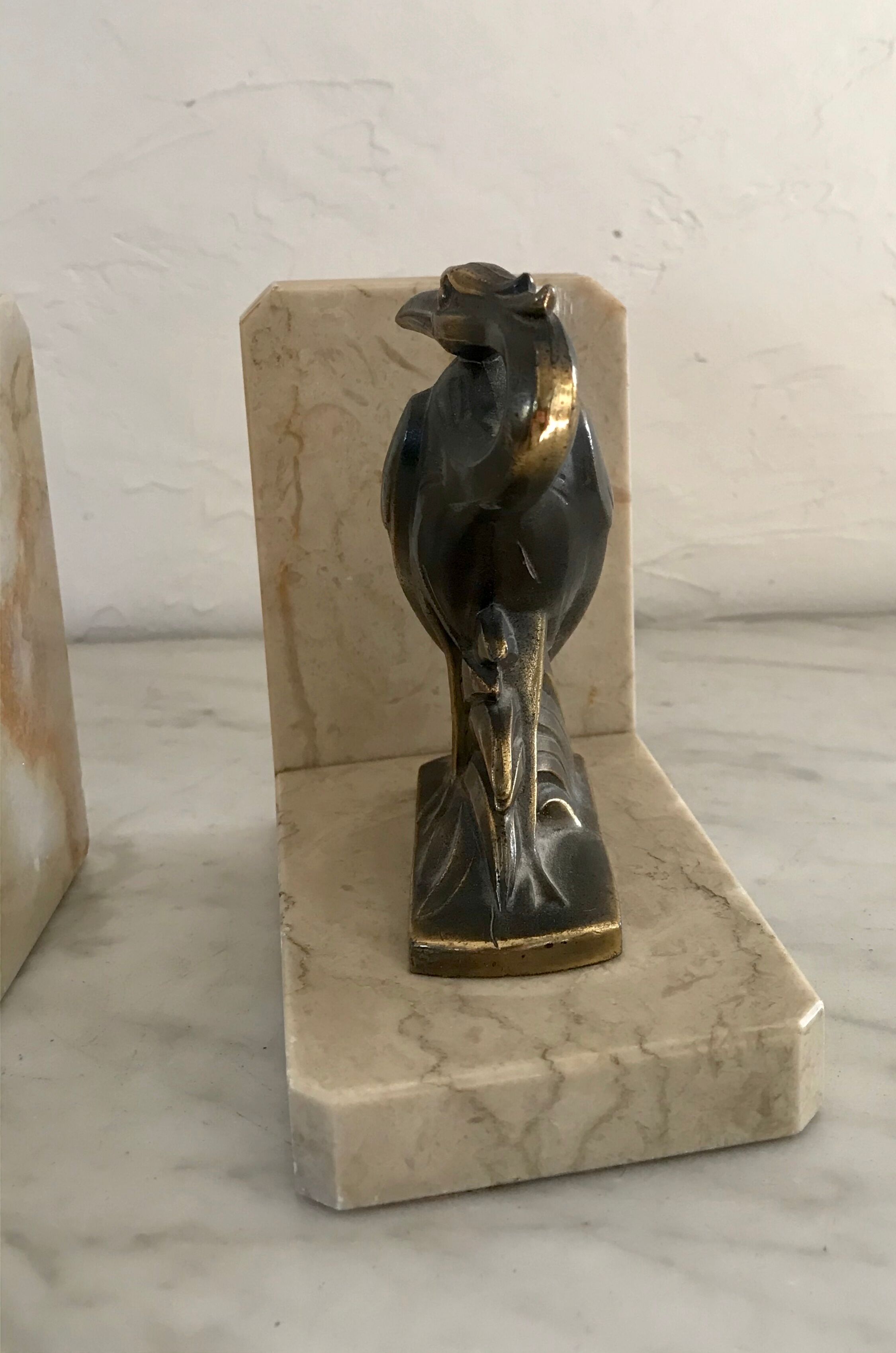 Art deco heron bookends